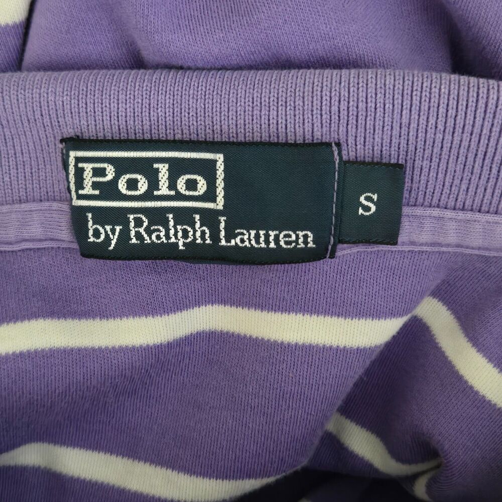 Polo Ralph Lauren Polo Shirt Mens Small Purple White Striped Green Small Pony - Picture 9 of 10